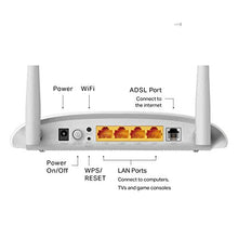 Carica l'immagine nel visualizzatore di Gallery, TP-Link TD-W8961N Modem Router ADSL2+, Wireless N300 Mbps, 4 Porte Fast...
