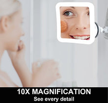 Carica l'immagine nel visualizzatore di Gallery, Fancii 10X Specchio ingranditore per trucco con luce LED e ventosa - Ilgrandebazar