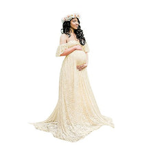 Carica l'immagine nel visualizzatore di Gallery, Topgrowth Estate Donne off Spalla Tagliare Il Collo Solido Maxi M, Beige - Ilgrandebazar