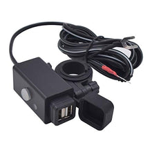 Carica l'immagine nel visualizzatore di Gallery, YGL Impermeabile Caricabatterie USB per Moto con Interruttore di...