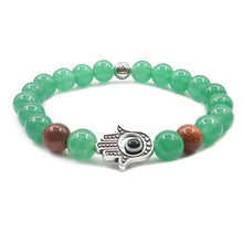Carica l'immagine nel visualizzatore di Gallery, Bracciale in Pietra Agata 8mm Yoga Reiki Healing Balancing Energy Hamsa Hand... - Ilgrandebazar