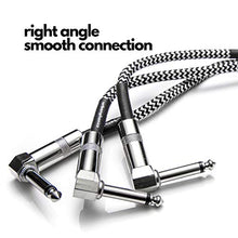 Carica l'immagine nel visualizzatore di Gallery, Miglior Cavo Patch per Chitarra e Basso - 23cm Cavetto 3 PC, Bianco e nero - Ilgrandebazar