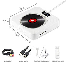 Carica l'immagine nel visualizzatore di Gallery, Lettore DVD portatile CD, lettore CD/DVD musicale Bluetooth con white - Ilgrandebazar