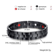 Carica l'immagine nel visualizzatore di Gallery, Amery Braccialetto Magnetico da Uomo Bracciali Terapia Magnetica Nero - Ilgrandebazar