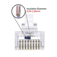 Carica l'immagine nel visualizzatore di Gallery, VCE 50 Pezzi Connettori Ethernet RJ45 Passante Cat6 Lan Plug 50P