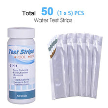 Carica l'immagine nel visualizzatore di Gallery, Striscia reattiva per piscina 6 in 1,Piscina Test Strisce PH 50 pezzi.