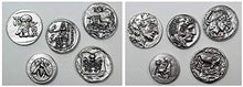 Carica l'immagine nel visualizzatore di Gallery, Monete Antiche Greche placcate Argento - Riproduzione Tetradrammi - SET 5...