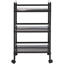 Carica l'immagine nel visualizzatore di Gallery, Amazon Basics - Carrello su ruote, portaoggetti, a tre ripiani, Nero