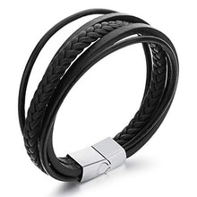 Carica l'immagine nel visualizzatore di Gallery, JKGEM multi-layer leather magnet bracelet - Ilgrandebazar