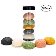 Carica l'immagine nel visualizzatore di Gallery, Konjac Spugna, 5 Pezzi Miss Gorgeous Spugna Viso e Corpo con Tè Verde, 100%... - Ilgrandebazar