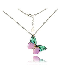 Carica l'immagine nel visualizzatore di Gallery, Collana con Ciondolo a Forma di Farfalla Color Lilla Verde Chiaro Romantica... - Ilgrandebazar