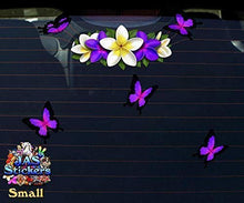 Carica l'immagine nel visualizzatore di Gallery, Fiore Viola Frangipani Plumeria Piccolo Grappolo + farfalla adesivo... - Ilgrandebazar