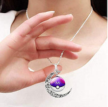 Carica l'immagine nel visualizzatore di Gallery, Legisdream Collana con Ciondoli Luna e Medaglia Viola Bianco Gioiello Idea... - Ilgrandebazar