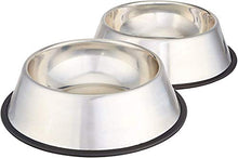 Carica l'immagine nel visualizzatore di Gallery, AmazonBasics - Ciotola per cani in acciaio INOX - Confezione da 2 - Ilgrandebazar