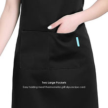 Carica l'immagine nel visualizzatore di Gallery, Esonmus Grembiule regolabile da 2 pezzi con 2 tasche Grembiuli Cucina Nero