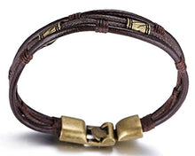 Carica l'immagine nel visualizzatore di Gallery, Halukakah ● retrò ● Bracciale Uomo in Vera Pelle Cuoio Stile Vintage... - Ilgrandebazar