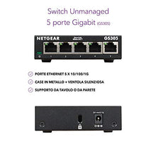 Carica l'immagine nel visualizzatore di Gallery, Netgear GS305 Switch Ethernet 5 porte, Gigabit desktop, hub ethernet...