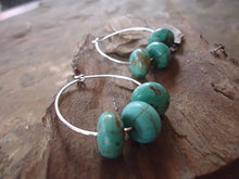 Carica l'immagine nel visualizzatore di Gallery, ★ ORECCHINI DI BIANCO con TURQUOISE ★ piccoli orecchini, creoli (1662)