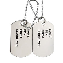 Carica l'immagine nel visualizzatore di Gallery, OIDEA Collana Dog Tag Uomo Militare Lega con Pendente Argento - Ilgrandebazar