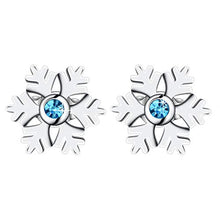 Carica l'immagine nel visualizzatore di Gallery, Amilril Orecchini Fiocco Di Neve Donna, Argento Sterling 925 con 5A Zirconi... - Ilgrandebazar