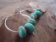 Carica l'immagine nel visualizzatore di Gallery, ★ ORECCHINI DI BIANCO con TURQUOISE ★ piccoli orecchini, creoli (1662)