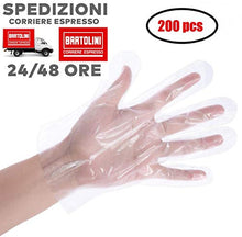 Carica l'immagine nel visualizzatore di Gallery, 200 pcs Guanti usa e getta, in plastica, per uso alimentare, trasparenti,...