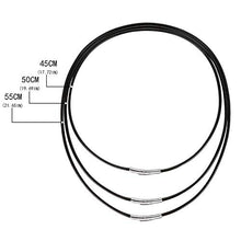 Carica l'immagine nel visualizzatore di Gallery, Tagaremuser 3 Collane in pelle, 3 mm, nero, ecopelle, con chiusura in... - Ilgrandebazar