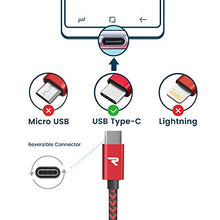 Carica l'immagine nel visualizzatore di Gallery, RAMPOW Cavo USB C - Garanzia a Vita - Type C in Nylon per 1M, Rosso