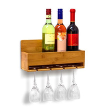 Carica l'immagine nel visualizzatore di Gallery, Relaxdays Scaffale Portabottiglie Vino con Porta Bicchieri Integrato per 4...