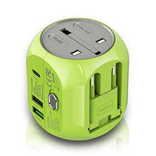 Carica l'immagine nel visualizzatore di Gallery, Milool Adattatore Universale da Viaggio con QC3.0 Quick Charge 2 Porte Verde