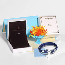 Carica l'immagine nel visualizzatore di Gallery, MicLee - Bracciale da Uomo con Ancora, in Vera Pelle, Realizzato a Mano, Blu - Ilgrandebazar