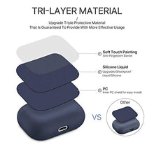 Carica l'immagine nel visualizzatore di Gallery, Miracase - Custodia protettiva in silicone per Airpods Pro, triplo Blu navy.