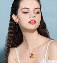 Carica l'immagine nel visualizzatore di Gallery, AILUOR Gioielli Elegante Set Farfalla dello Smalto, Orecchini Collana Giallo - Ilgrandebazar