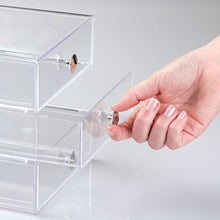 Carica l'immagine nel visualizzatore di Gallery, iDesign Porta trucchi con 3 cassetti, Mini cassettiera per Trasparente