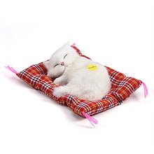 Carica l'immagine nel visualizzatore di Gallery, Zerodis Simulazione Sleeping Cat Toy con Soft Mat Bed durevole Vocalize White - Ilgrandebazar