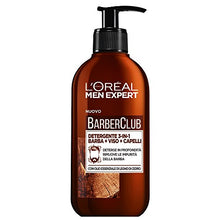 Carica l'immagine nel visualizzatore di Gallery, L'ORÉAL Paris Men Expert Barber Club Detergente 3 in 1 per Barba, Viso e...