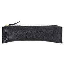 Carica l'immagine nel visualizzatore di Gallery, Btsky, Astuccio portapenne in vera pelle, vintage, morbido, per oggetti Black