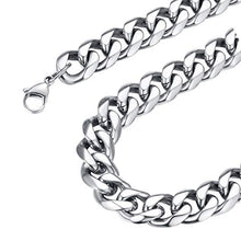 Carica l'immagine nel visualizzatore di Gallery, FOCALOOK Collana da Uomo 3 6 9 12 mm Larghezza Catena Cubana Argento-12mm - Ilgrandebazar