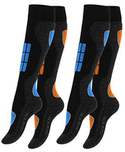 Carica l'immagine nel visualizzatore di Gallery, 2 paia Calze sportive Touring Ski &amp; Snow calda e 35-38, Blu-arancione - Ilgrandebazar