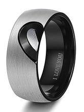 Carica l'immagine nel visualizzatore di Gallery, BESTEEL Anello in Acciaio Inossidabile per Uomo Donna Amore Cuore Anelli - Ilgrandebazar