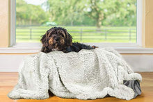 Carica l'immagine nel visualizzatore di Gallery, Coperta in pile per cuccioli, piccola e lavabile, sherpa Grigio/bianco.