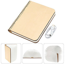Carica l'immagine nel visualizzatore di Gallery, Lixada Libro Lampada Luce LED di legno Pieghevole Luci Booklight Bianco Caldo - Ilgrandebazar