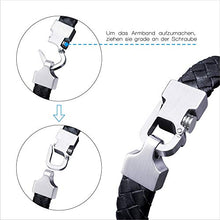 Carica l'immagine nel visualizzatore di Gallery, Amtier Bracciale Uomo in Pelle intrecciato Bracciali Regolabile con Nero - Ilgrandebazar