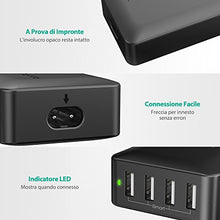 Carica l'immagine nel visualizzatore di Gallery, RAVPower - Caricatore da Muro RAVPower, 4 Porte USB (40W/8A Max, 2.4A Nero - Ilgrandebazar