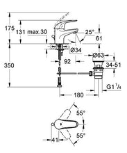 Carica l'immagine nel visualizzatore di Gallery, Grohe 23264000 Swift Miscelatore Monocomando Lavabo, Tecnologia Grohe... - Ilgrandebazar