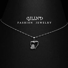 Carica l'immagine nel visualizzatore di Gallery, Gilind Collana Argento 925 Cuore e orecchini set per le donne + Double Heart - Ilgrandebazar