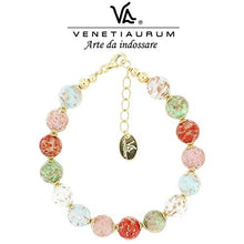 Carica l'immagine nel visualizzatore di Gallery, Venetiaurum - Bracciale Da Donna Con Perle Multicolore In Vetro Originale Di...