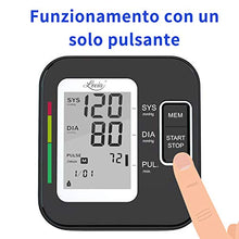 Carica l'immagine nel visualizzatore di Gallery, Misuratore Pressione Sanguigna da Braccio - Lovia Sfigmomanometro Digitale...