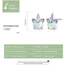 Carica l'immagine nel visualizzatore di Gallery, Bamoer, orecchini a perno in argento Sterling 925 con Unicorno Argentato. - Ilgrandebazar