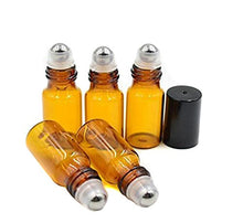 Carica l'immagine nel visualizzatore di Gallery, 24 boccette da 5 ml roll-on Bottles, color ambra, ricaricabile, con sfera in...